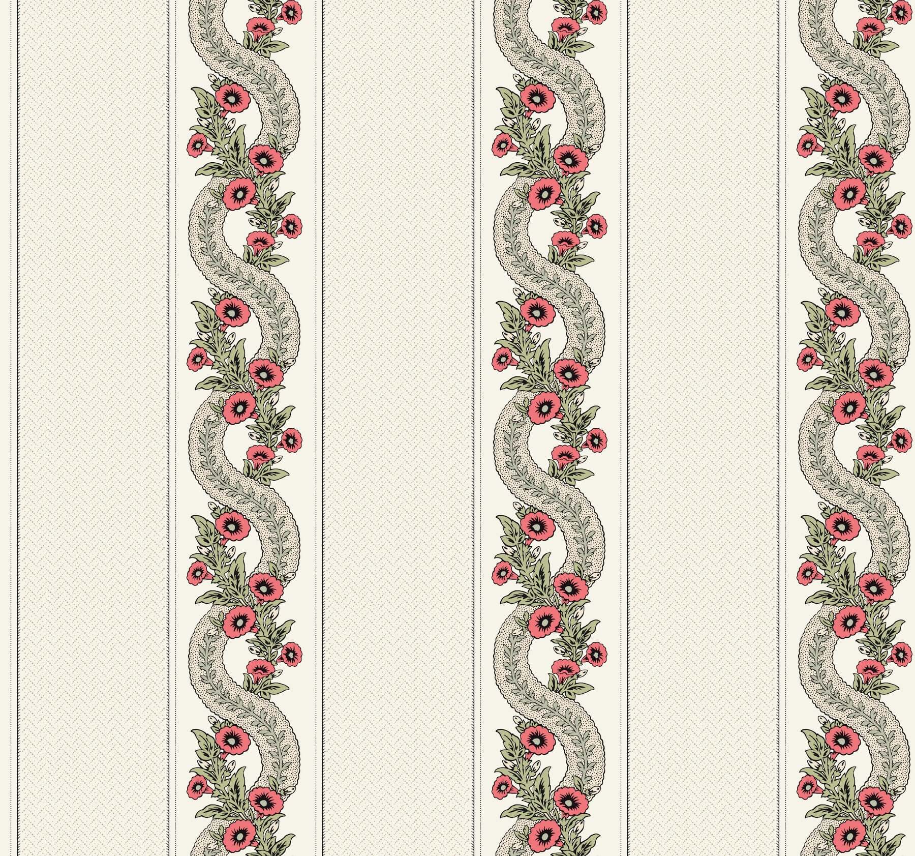 abbeys-garland-red-green-wallpaper-york-wallcoverings-mx9693 - York Wallcoverings Wallpaper