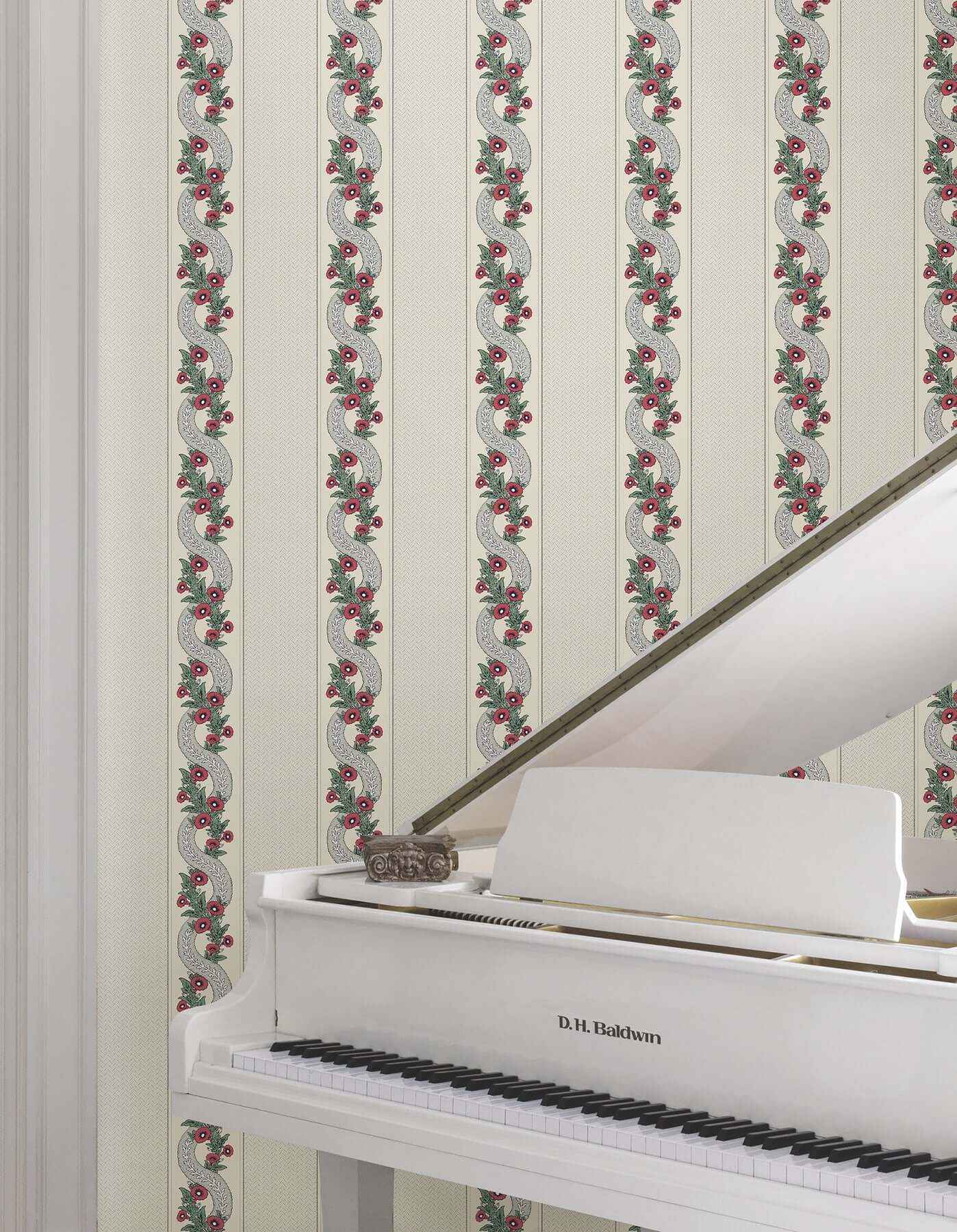 Abbey's Garland Ruby Wallpaper - York Wallcoverings - MX9694 - York Wallcoverings Wallpaper