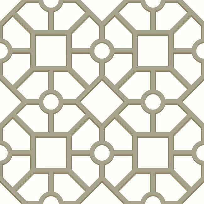 Hedgerow Trellis Taupe & Gold Peel & Stick Wallpaper - York Wallcoverings - PSW1026RL - York Wallcoverings Wallpaper