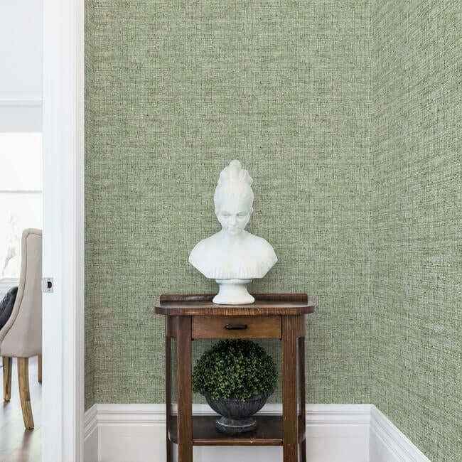 Papyrus Weave Green Peel & Stick Wallpaper - York Wallcoverings - PSW1038RL - York Wallcoverings Wallpaper