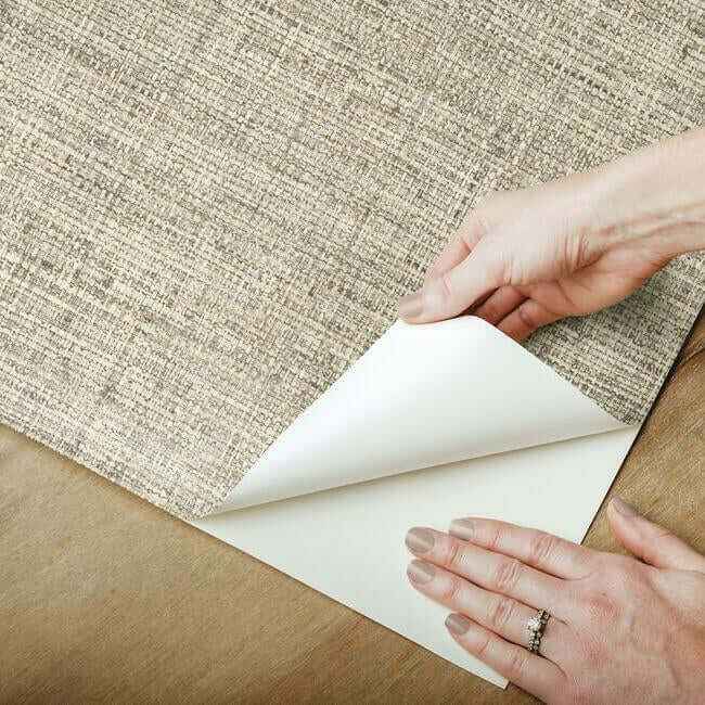 Papyrus Weave Neutral Peel & Stick Wallpaper - York Wallcoverings - PSW1039RL - York Wallcoverings Wallpaper
