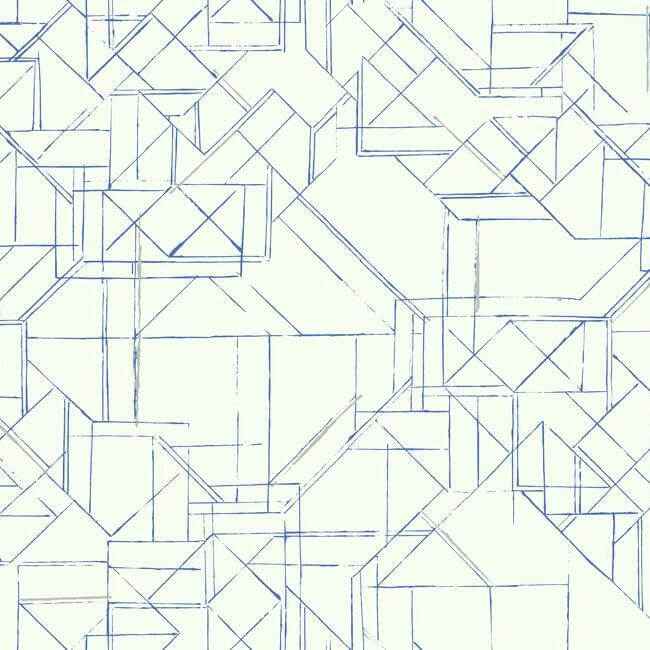 Prism Schematics Premium Peel Stick Wallpaper Cobaltsilver - York Wallcoverings - PSW1049RL