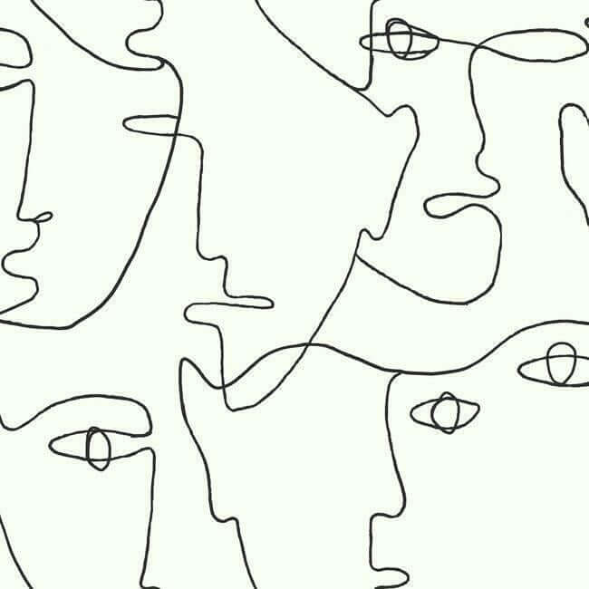 pablo-portraits-premium-peel-stick-wallpaper-black-york-wallcoverings-psw1053rl - York Wallcoverings Wallpaper