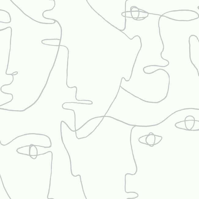 pablo-portraits-premium-peel-stick-wallpaper-silver-york-wallcoverings-psw1052rl - York Wallcoverings Wallpaper