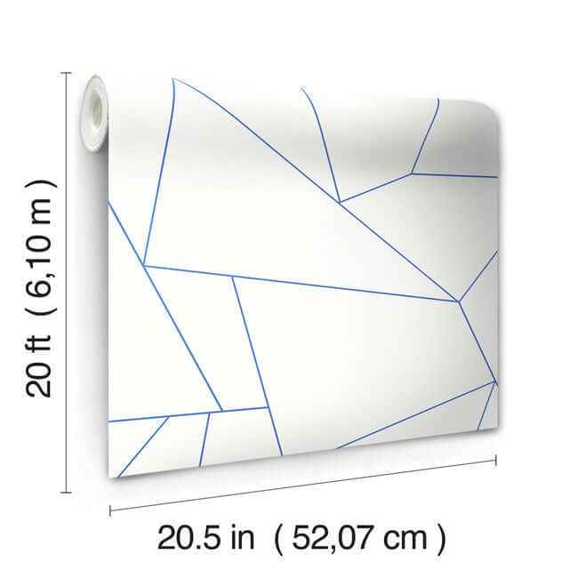 Factured Prism White & Blue Peel & Stick Wallpaper - York Wallcoverings - PSW1234RL - York Wallcoverings Wallpaper