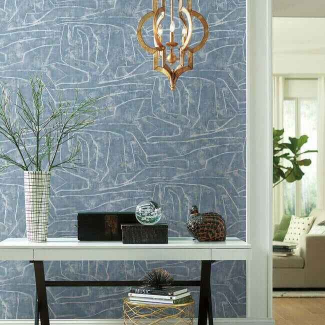 Urban Chalk Blue Peel & Stick Wallpaper - York Wallcoverings - PSW1232RL - York Wallcoverings Wallpaper