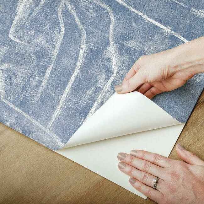 Urban Chalk Blue Peel & Stick Wallpaper - York Wallcoverings - PSW1232RL - York Wallcoverings Wallpaper