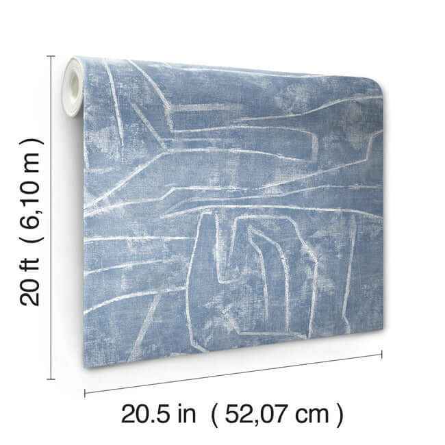 Urban Chalk Blue Peel & Stick Wallpaper - York Wallcoverings - PSW1232RL - York Wallcoverings Wallpaper