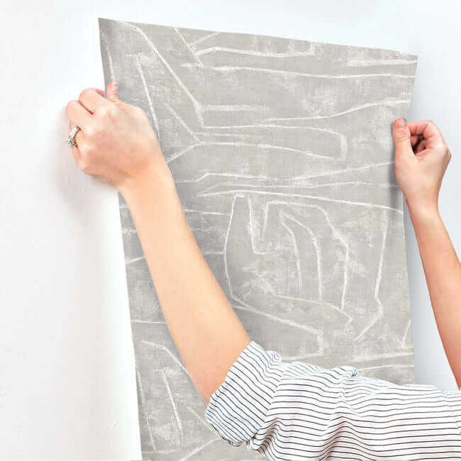 urban-chalk-premium-peel-stick-wallpaper-grey-york-wallcoverings-psw1069rl - York Wallcoverings Wallpaper
