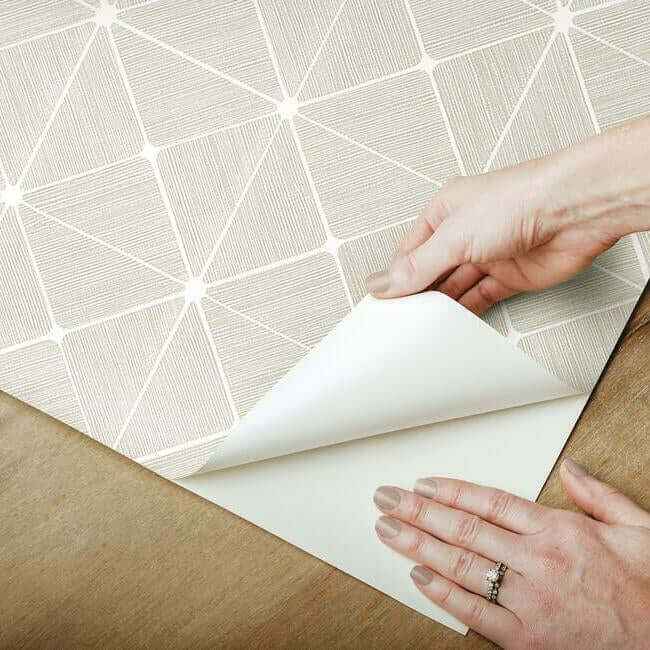 Double Diamonds Off White Peel & Stick Wallpaper - York Wallcoverings - PSW1072RL - York Wallcoverings Wallpaper
