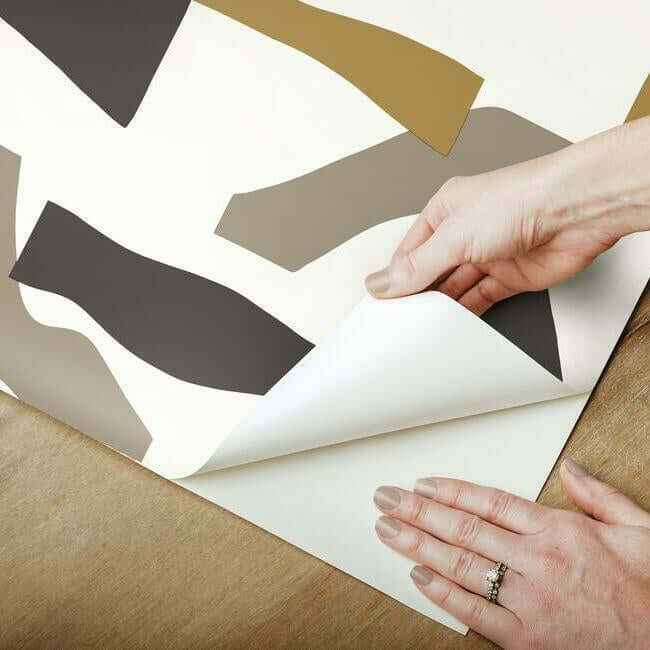 Modernist Black & Gold Peel & Stick Wallpaper - York Wallcoverings - PSW1059RL - York Wallcoverings Wallpaper