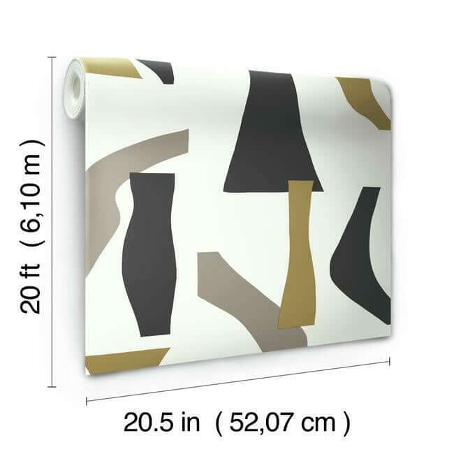 modernist-black-gold-peel-stick-wallpaper-york-wallcoverings-psw1059rl - York Wallcoverings Wallpaper