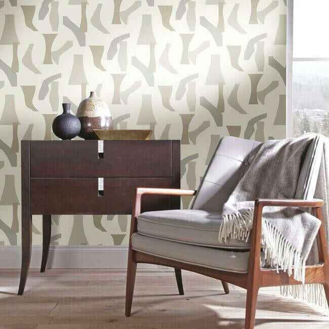 Modernist Neutral Peel & Stick Wallpaper - York Wallcoverings - PSW1056RL - York Wallcoverings Wallpaper
