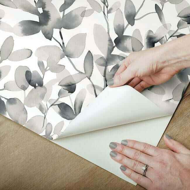 Botany Vines Grey Peel & Stick Wallpaper - York Wallcoverings - PSW1086RL - York Wallcoverings Wallpaper