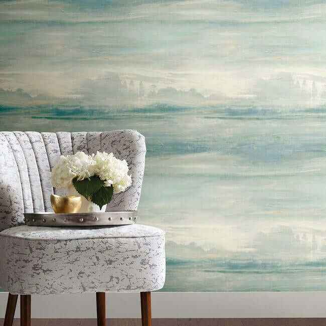 Soothing Mists Scenic Blue Peel & Stick Wallpaper - York Wallcoverings - PSW1099RL - York Wallcoverings Wallpaper