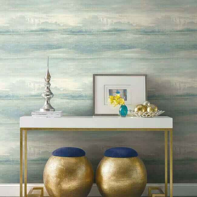 Soothing Mists Scenic Blue Peel & Stick Wallpaper - York Wallcoverings - PSW1099RL - York Wallcoverings Wallpaper