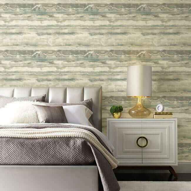High Tide Taupe & Blue Peel & Stick Wallpaper - York Wallcoverings - PSW1105RL - York Wallcoverings Wallpaper