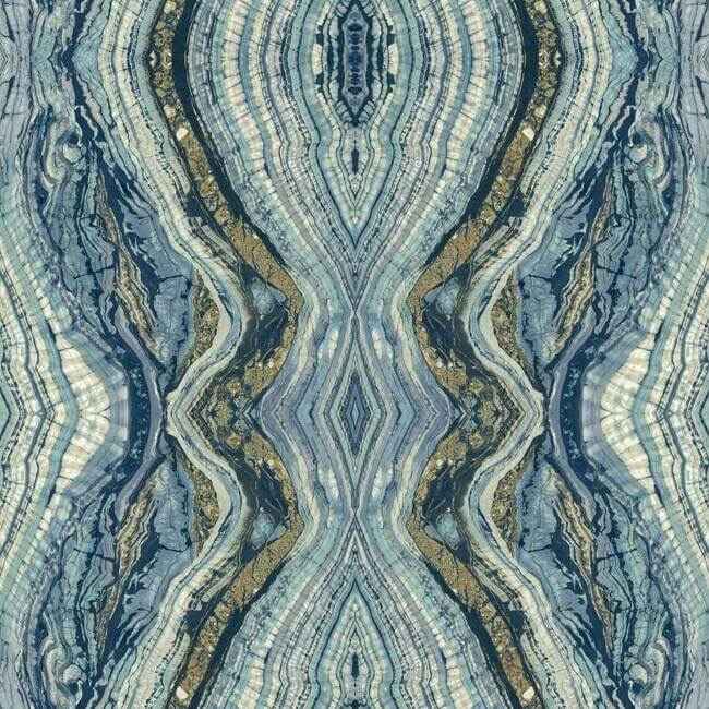 Kaleidoscope Blue Peel & Stick Wallpaper - York Wallcoverings - PSW1108RL - York Wallcoverings Wallpaper