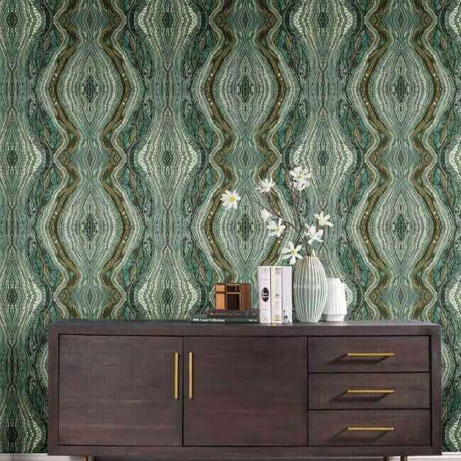 Kaleidoscope Teal Peel & Stick Wallpaper - York Wallcoverings - PSW1112RL - York Wallcoverings Wallpaper