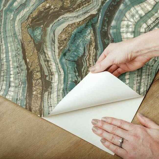 Kaleidoscope Teal Peel & Stick Wallpaper - York Wallcoverings - PSW1112RL - York Wallcoverings Wallpaper