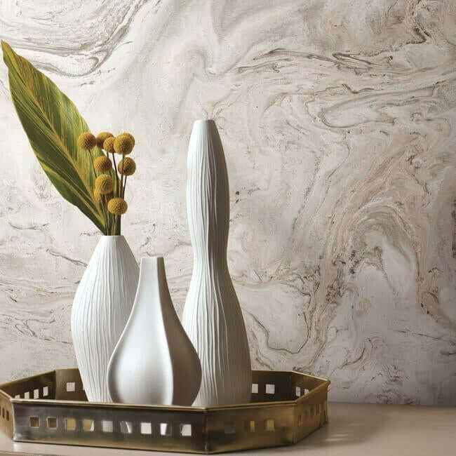 Oil & Marble Clay & Taupe Peel & Stick Wallpaper - York Wallcoverings - PSW1125RL - York Wallcoverings Wallpaper