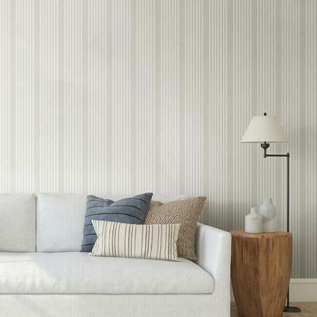 french-linen-stripe-premium-peel-stick-wallpaper-linen-york-wallcoverings-psw1134rl - York Wallcoverings Wallpaper