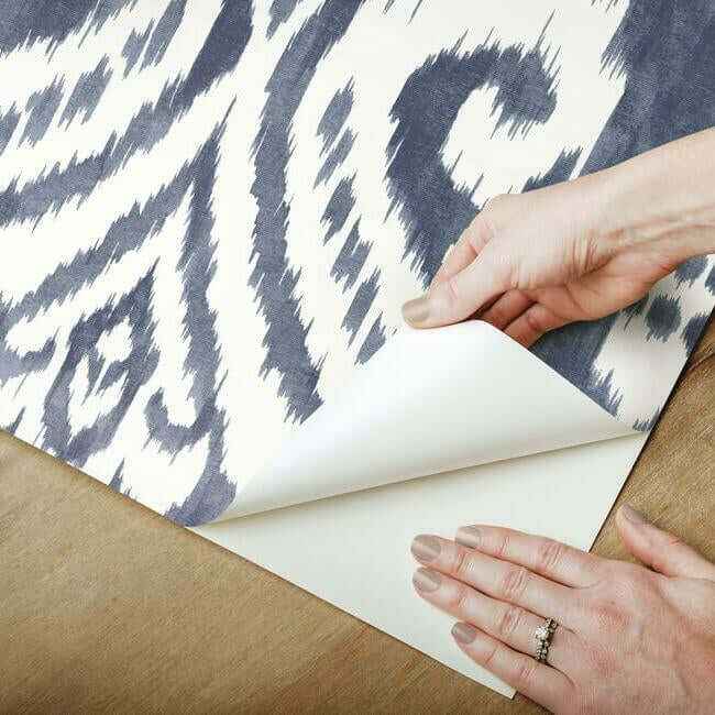 Hawthorne Ikat Blue Peel & Stick Wallpaper - York Wallcoverings - PSW1143RL - York Wallcoverings Wallpaper