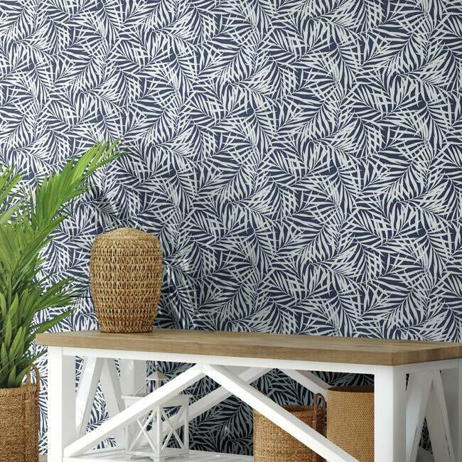 oahu-fronds-premium-peel-stick-wallpaper-navy-york-wallcoverings-psw1146rl