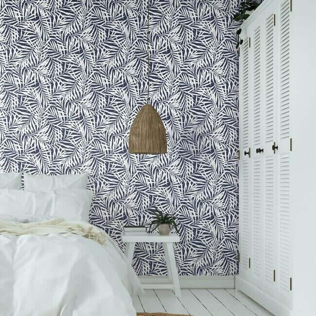 oahu-fronds-blue-peel-stick-wallpaper-york-wallcoverings-psw1146rl - York Wallcoverings Wallpaper