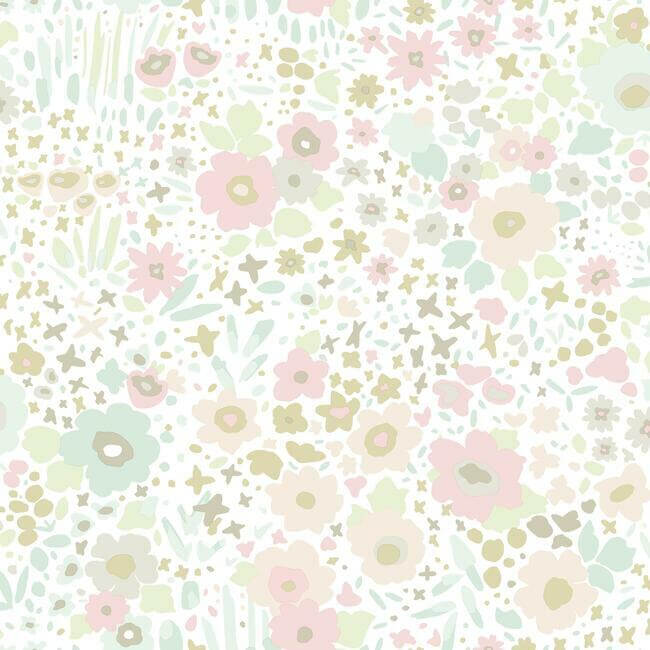 posey-sidewall-pastel-peel-stick-wallpaper-york-wallcoverings-psw1186rl - York Wallcoverings Wallpaper
