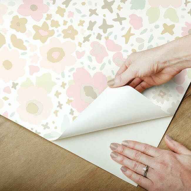 Posey Sidewall Pastel Peel & Stick Wallpaper - York Wallcoverings - PSW1186RL - York Wallcoverings Wallpaper
