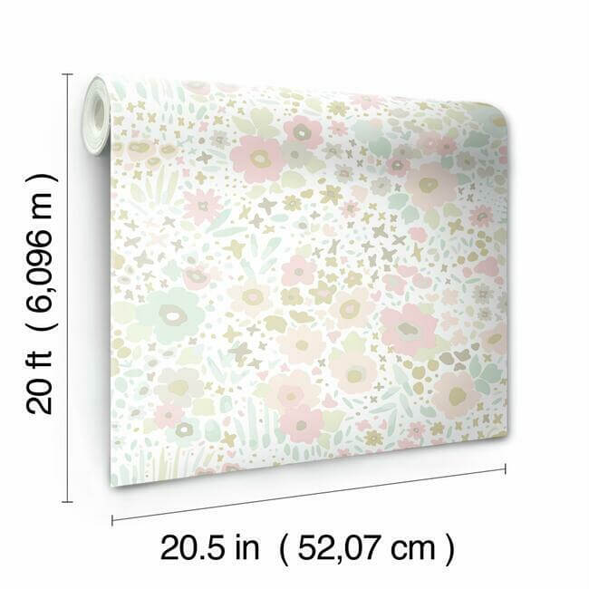 posey-sidewall-pastel-peel-stick-wallpaper-york-wallcoverings-psw1186rl - York Wallcoverings Wallpaper