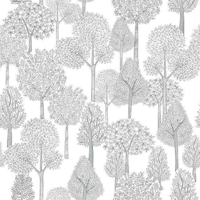 treetops-grey-peel-stick-wallpaper-york-wallcoverings-psw1189rl - York Wallcoverings Wallpaper