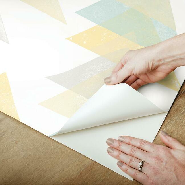 dwellstudio-triangles-premium-peel-stick-wallpaper-aqua-yellow-york-wallcoverings-psw1192rl