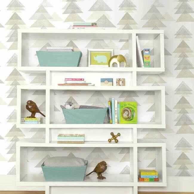 Triangles Neutral Peel & Stick Wallpaper - York Wallcoverings - PSW1191RL - York Wallcoverings Wallpaper