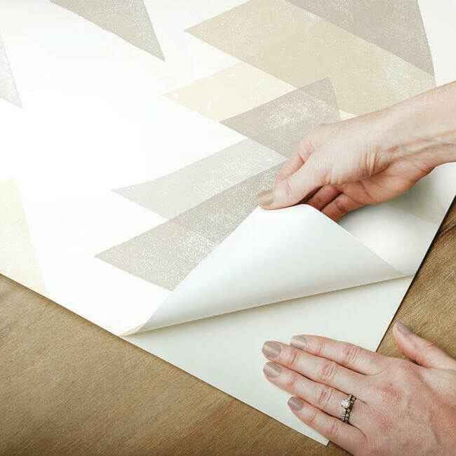 Triangles Neutral Peel & Stick Wallpaper - York Wallcoverings - PSW1191RL - York Wallcoverings Wallpaper