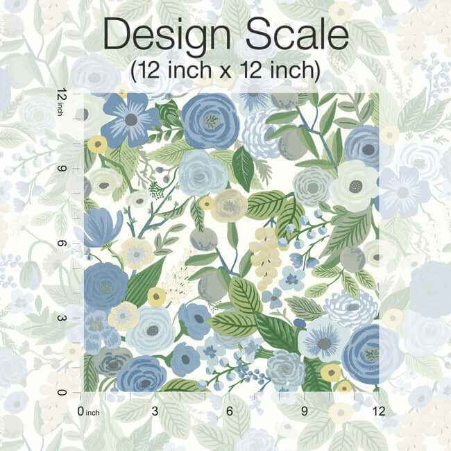 Garden Party Blue & Green Multi Peel & Stick Wallpaper - York Wallcoverings - PSW1484RL - York Wallcoverings Wallpaper