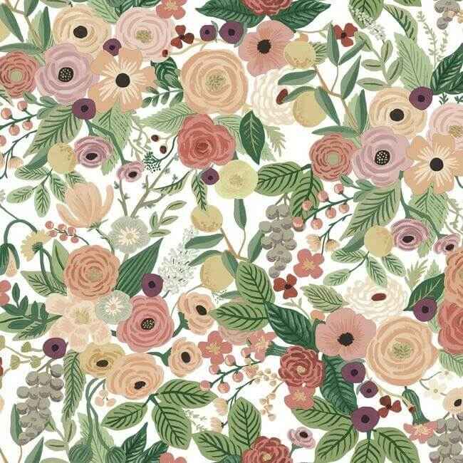 Garden Party Burgundy Peel & Stick Wallpaper - York Wallcoverings - PSW1203RL - York Wallcoverings Wallpaper
