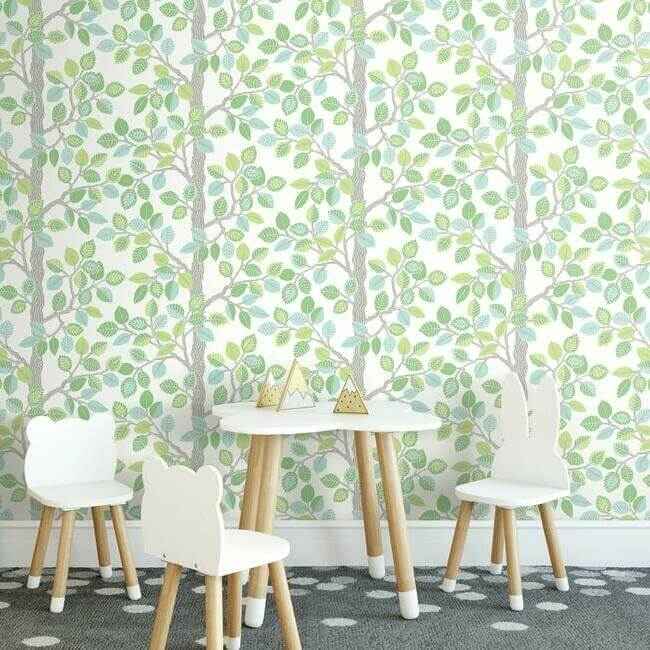 Forest Leaves Premium Peel Stick Wallpaper Greens - York Wallcoverings - PSW1209RL - York Wallcoverings Wallpaper
