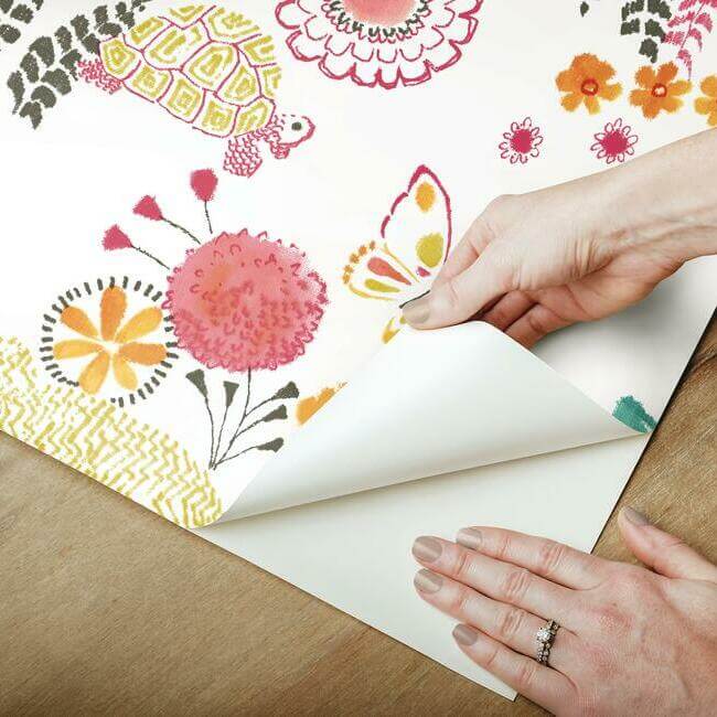 reverie-premium-peel-stick-wallpaper-coralorange-york-wallcoverings-psw1193rl - York Wallcoverings Wallpaper