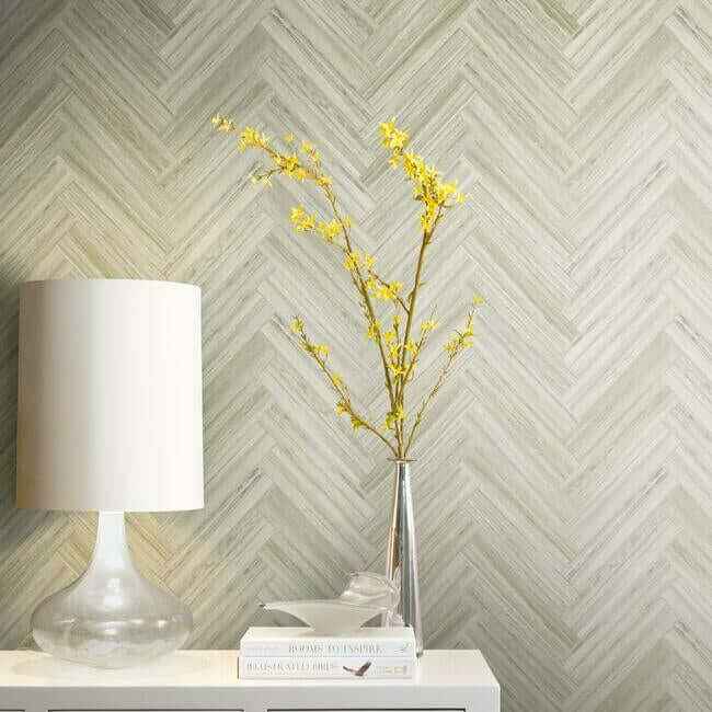 Hermosa Herringbone Brown Peel & Stick Wallpaper - York Wallcoverings - PSW1286RL