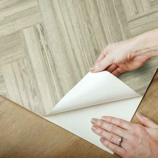 Hermosa Herringbone Brown Peel & Stick Wallpaper - York Wallcoverings - PSW1286RL - York Wallcoverings Wallpaper