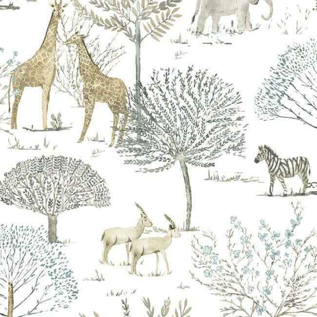 On the Savanna Neutral Peel & Stick Wallpaper - York Wallcoverings - PSW1212RL - York Wallcoverings Wallpaper