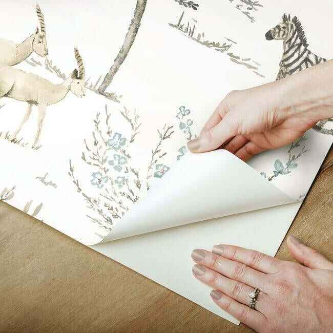 On the Savanna Neutral Peel & Stick Wallpaper - York Wallcoverings - PSW1212RL - York Wallcoverings Wallpaper