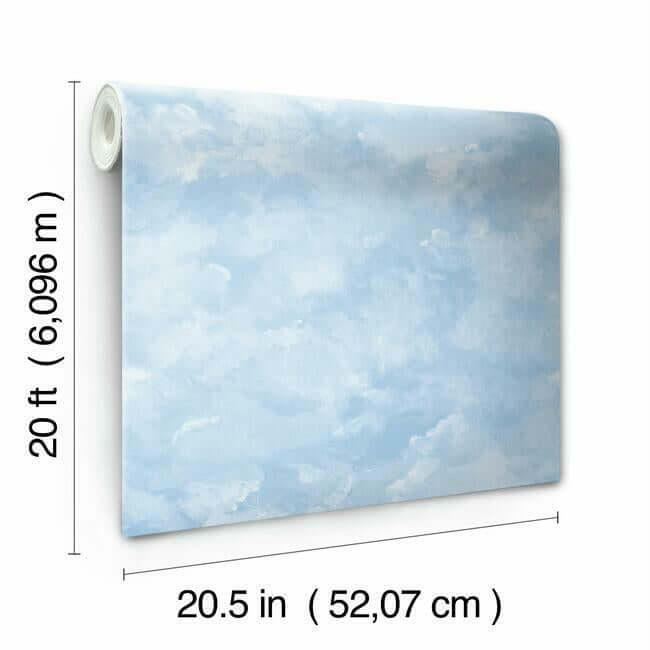 atrium-clouds-premium-peel-stick-wallpaper-blue-york-wallcoverings-psw1211rl - York Wallcoverings Wallpaper