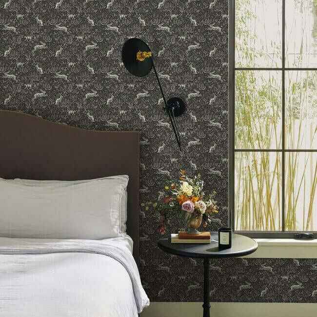 Fable Black & White Wallpaper - York Wallcoverings - RI5105 - York Wallcoverings Wallpaper