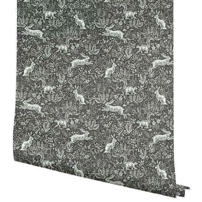 Fable Black & White Wallpaper - York Wallcoverings - RI5105 - York Wallcoverings Wallpaper