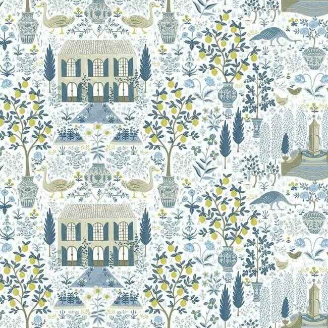 Camont Indigo Wallpaper - York Wallcoverings - RI5108