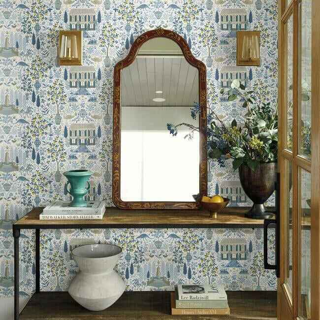 Camont Indigo Wallpaper - York Wallcoverings - RI5108 - York Wallcoverings Wallpaper