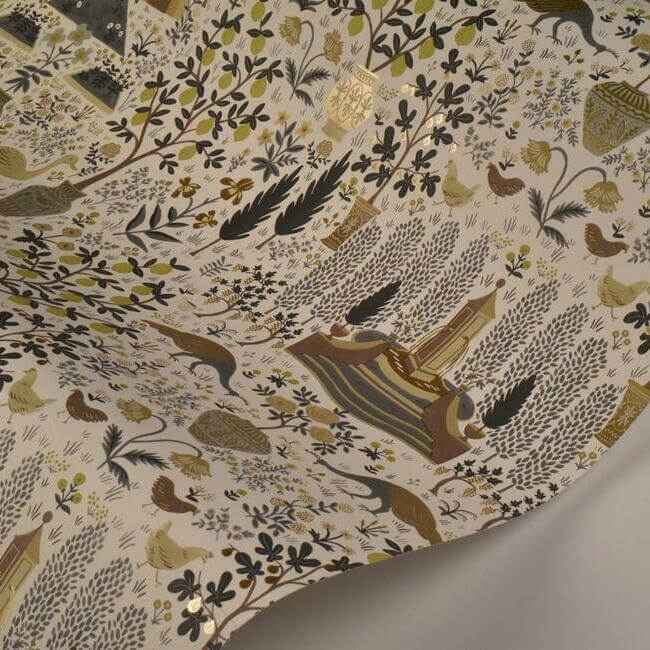Camont Linen & Gold Wallpaper - York Wallcoverings - RI5107 - York Wallcoverings Wallpaper